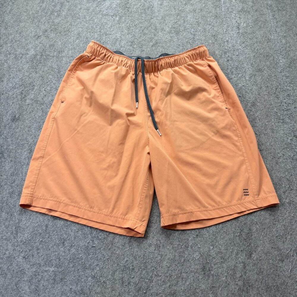 Free Fly Training Shorts Men M Orange Stretch Performance 8" Gym Running Soccer